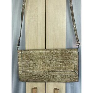 Amelia Berko Beige Tan Bag Leather Snake Skin Handbag Vintage Crossbody